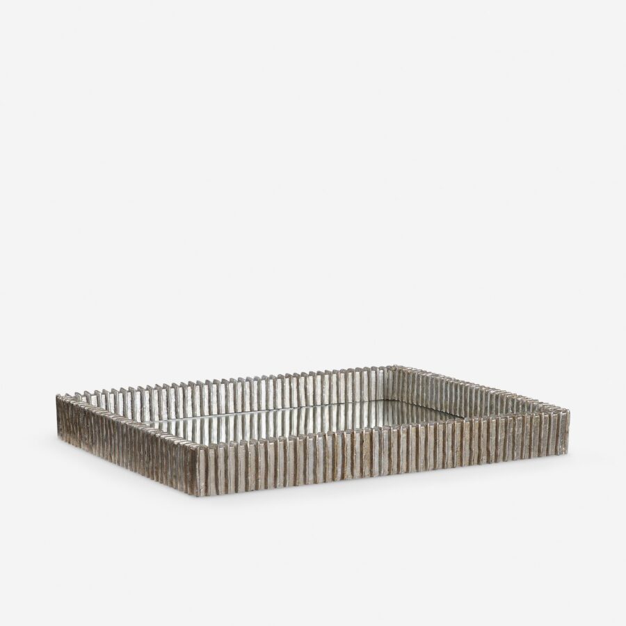 Ribbed Organic Silver Tray