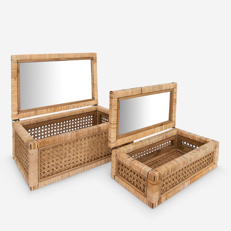 Organic Glass Wood Box (Set of 2)