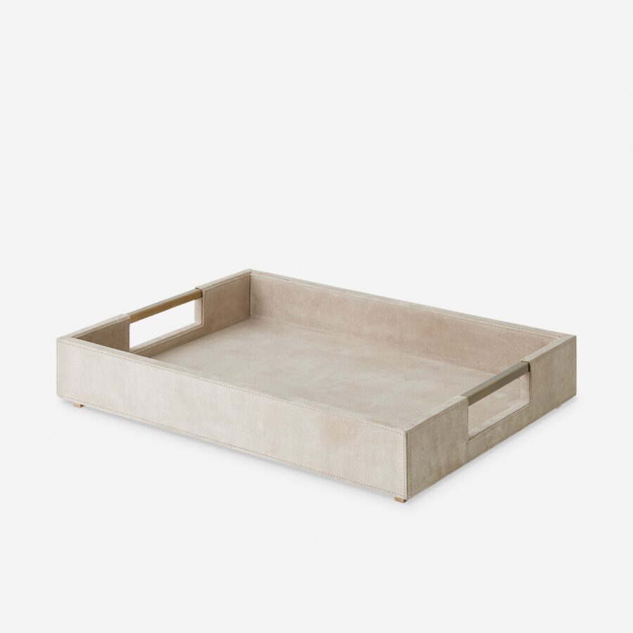 Brass Leather Suede Tray